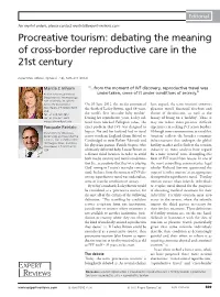 Debating the Meaning of Cross-Border Reproductive Care in the 21St Century