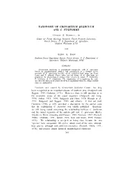 Taxonomy of Cronartium Quercuum and C. Fusiforme