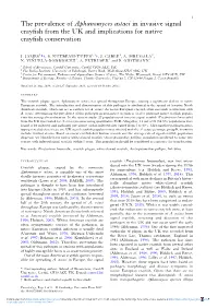 The Prevalence of Aphanomyces Astaci in Invasive Signal Crayfish