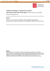 Trading and Arbitrage in Cryptocurrency Markets LSE Research Online URL for This Paper: Version: Accepted Version