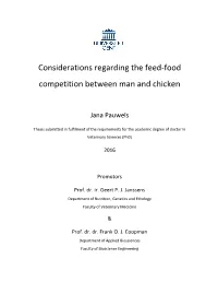 Considerations Regarding the Feed-Food Competition Between Man and Chicken