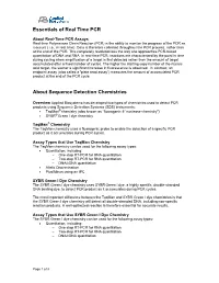 Essentials of Real Time PCR About Sequence Detection Chemistries