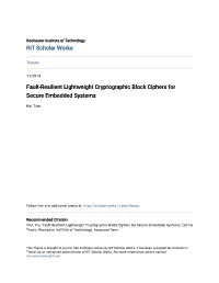 Fault-Resilient Lightweight Cryptographic Block Ciphers for Secure Embedded Systems