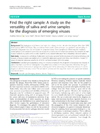 Find the Right Sample: a Study on the Versatility of Saliva and Urine