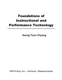 Foundations of Instructional and Performance Technology