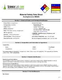 Material Safety Data Sheet Acetophenone MSDS