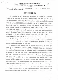 Office Order on Regularization of 187 Contractual Tgts &
