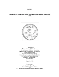 Survey of the Shale and Cobble Zone Macroinvertebrate Community 1994