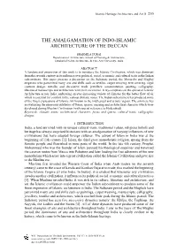 The Amalgamation of Indo-Islamic Architecture of the Deccan