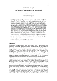 1 Xunzi Versus Zhuangzi: Two Approaches to Death in Classical