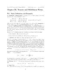 Chapter IX. Tensors and Multilinear Forms