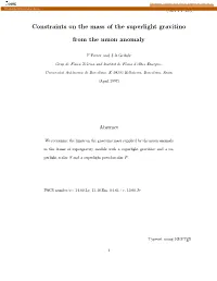 Constraints on the Mass of the Superlight Gravitino from the Muon Anomaly