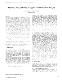Exploiting Analysis History to Support Collaborative Data Analysis