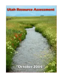 Utah Resource Assessment October 2005 About This Report: the Resource Assessment Was Designed to Gather and Summarize Information Specific to Utah