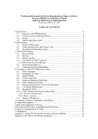 Verification Document for Eritrea Dissemination of Improved Stoves