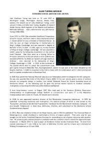 Alan Turing Archive Sherborne School (Archon Code: Gb1949)