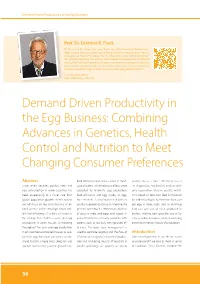 Demand Driven Productivity in the Egg Business