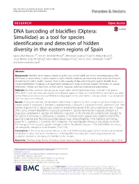 DNA Barcoding of Blackflies (Diptera: Simuliidae) As a Tool for Species