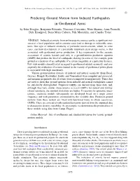 Predicting Ground Motion from Induced Earthquakes In
