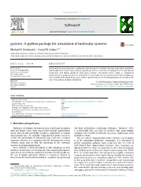 Pysimm: a Python Package for Simulation of Molecular Systems