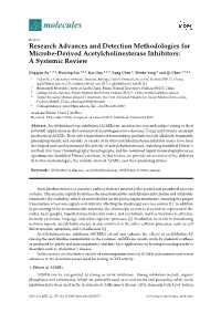 Research Advances and Detection Methodologies for Microbe-Derived Acetylcholinesterase Inhibitors: a Systemic Review