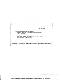 This Dissertation Has Been Microfiimed Exactly As Received Target Imaging from Multiple-Frequency Radar Returns