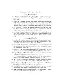 (1) RB Zhang, Serre Presentations of Lie Superalgebras, in Advances In
