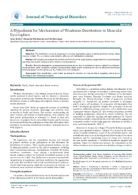A Hypothesis for Mechanisms of Weakness Distribution in Muscular