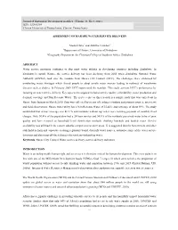 Assessment of Harare Water Service Delivery