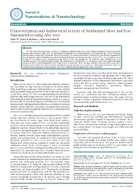 Characterization and Antibacterial Activity of Synthesized Silver And