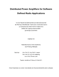 Distributed Power Amplifiers for Software Defined Radio Applications
