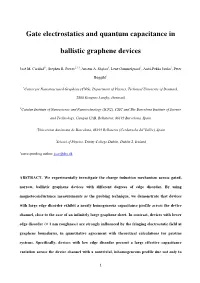 Gate Electrostatics and Quantum Capacitance in Ballistic Graphene