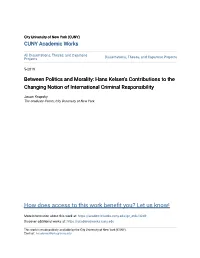Hans Kelsen's Contributions to the Changing Notion of International Criminal Responsibility