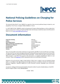 National Policing Guidelines on Charging For