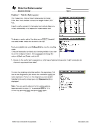 Ride the Rollercoaster Name Student Activity Class