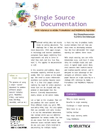 Single Source Documentation with Reference to Adobe Framemaker and Webworks Publisher