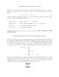 The Simple Linear Regression Model