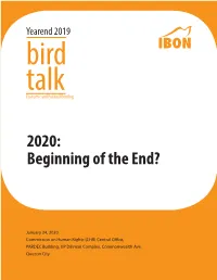 2020: Beginning of the End?