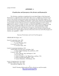 APPENDIX 4. Classification and Synonymy of the Sirenia and Desmostylia