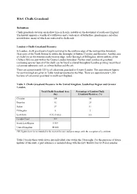Audit of Chalk Grassland Sites Within Greater London