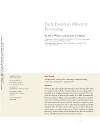 Early Events in Olfactory Processing