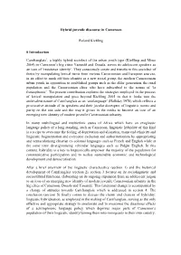 Hybrid Juvenile Discourse in Cameroon Roland Kießling 0