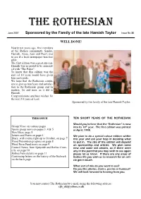 June 2007 Sponsored by the Family of the Late Hamish Taylor Issue No 38