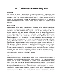 Lab 1: Loadable Kernel Modules (Lkms)