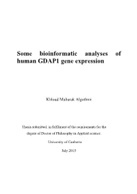 Some Bioinformatic Analyses of Human GDAP1 Gene Expression