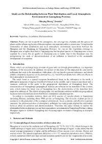 Study on the Relationship Between Plant Distribution and Local Atmospheric Environment in Guangdong Province