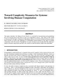 Toward Complexity Measures for Systems Involving Human Computation
