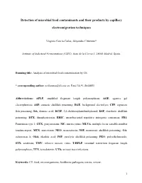 Detection of Microbial Food Contaminants and Their Products by Capillary Electromigration Techniques