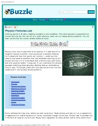 Physics Formulas List