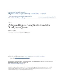 Pottery and Purpose: Using GIS to Evaluate the 'Scroll' Jars at Qumran Patricia A